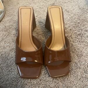 Brown chunky heels